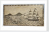 Scrimshaw wall picture, bone panel of whaling scene. by unknown