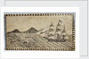 Scrimshaw wall picture, bone panel of whaling scene. by unknown
