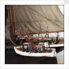 Merchantman, detail of rowing boat by unknown