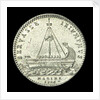 Counter commemorating the landing of the Young Pretender in Scotland, 1746; reverse by J.C. Roettier
