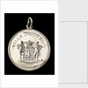 Medalet commemorating the visit of HMS 'Antrim' Captain Inglefield to Antwerp, 1906; obverse by J. Baetes