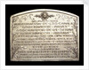 Plaque commemorating the inauguration of the canals Arias La Seina and Arana for navigation, 1913; reverse by J. J. Gottuzzo & Ca.
