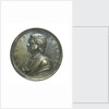 Commemorative medal depicting Sir Isaac Newton (1642-1727); obverse by J. Croker