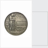 Commemorative medal bearing the words 'Lest We Forget'; reverse by A. Drury