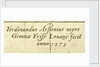 Astrolabe: signature beneath shadow square by Ferdinand Arscenius