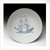 Delftware ship bowl by unknown