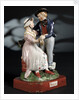 Earthenware figure group depicting a sailor and lass by unknown