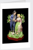 Earthenware figure group depicting a sailor and lass by John Walton