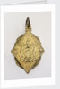 Flat, gilt metal diamond-shaped pendant by unknown