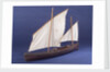 Full hull model, two masted open boat, port by unknown
