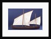Full hull model, two masted open boat, port broadside by unknown