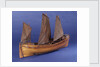Full hull model, sailing lifeboat, starboard stern quarter by unknown