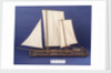 Full hull model, sailing liferaft, port broadside by unknown