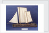 Full hull model, sailing liferaft, port broadside by unknown