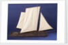 Full hull model, sailing liferaft, starboard broadside by unknown