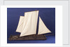 Full hull model, sailing liferaft, starboard broadside by unknown