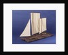 Full hull model, sailing liferaft, port by unknown