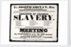 Letterpress poster advertising a meeting for the Abolition of Colonial Slavery by Hurst of Wakefield