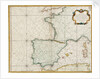 Chart of western Europe showing Paris meridian as the Prime by Jacques Nicolas Bellin