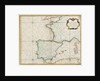 Chart of western Europe showing Paris meridian as the Prime by Jacques Nicolas Bellin
