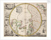 Polar projection map with Arctic Circle by John Seller