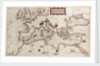 Chart of Mediterranean, Black and Caspian Seas, 16th century by Paulo Forlani