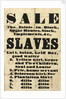 Slave sale poster by Unknown