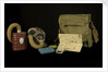 Non-regulation gas mask bag and contents by unknown