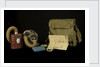 Non-regulation gas mask bag and contents by unknown