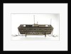 Design model, refuge asylum, broadside, with mooring chains by unknown