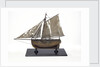 Full hull model, cutter type yacht, port broadside by unknown
