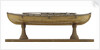 Full hull model, 16-oar outrigger lifeboat, port broadside by unknown