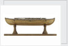 Full hull model, 16-oar outrigger lifeboat, port broadside by unknown