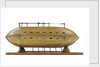 Full hull model, 16-oar outrigger lifeboat, underside by unknown