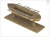 Full hull model, 16-oar outrigger lifeboat, port stern quarter deck by Unknown