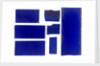 Seven pieces of cobalt blue pieces of glass in a bag by unknown