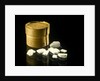 Pill box containing eight chalky white plaster-like crystals by unknown