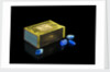 Matchbox containing eighteen copper sulphate crystals by unknown