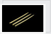 Three paper 'cocktail sticks', one still has a needle in it by unknown