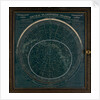 A planisphere printed in white on a dark blue background by Leon Jaubert