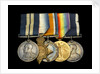 Medals awarded to Able Seaman Hubert Samuel Bevis DSM (obverse, l to r, MED1303-1307) by B. Mackennal