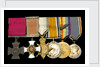 Medals awarded to Rear Admiral Dobson VC DSO (obverse, l to r, MED2102-2107) by Hancocks & Co