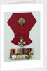 Medals awarded to Admiral of the Fleet, Earl David Beatty, on a presentation board, including a Sash, Badge and Star, and a bar of 14 medals, (left to right) MED2214-27 by unknown