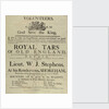 'Royal Tars of Old England', a recruitment poster for volunteers by W. & A. Lee