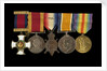 Medals awarded to Cdr John Wilfred Scott DSO RN (obverse, l to r, MED1333-1337) by W. Wyon