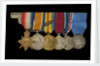 Medals awarded to Vice-Admiral Sir Alfred Englefield Evans, KBE, CB (obverse, left to right, MED1153-1158) by Unknown