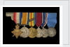 Medals awarded to Vice-Admiral Sir Alfred Englefield Evans, KBE, CB (obverse, left to right, MED1153-1158) by Unknown