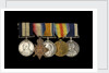 Medals awarded to Petty Officer Cecil Ernest Edgar Miles DSM (obverse, l to r, MED1393-1397) by B. Mackennal