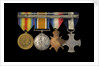 Medals awarded to Captain Frederick Henry Taylor CBE DSC RN (reverse, r to l, MED1412-1415) by unknown