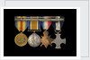 Medals awarded to Captain Frederick Henry Taylor CBE DSC RN (reverse, r to l, MED1412-1415) by unknown